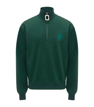 Jw Anderson Half Zip Track Top In Green