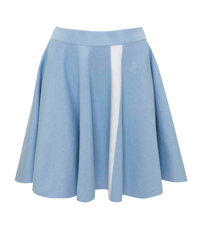 Jw Anderson Contrast Stripe A-line Mini Skirt In Blue