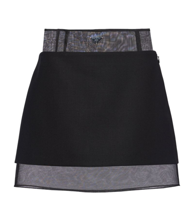 Prada Wool And Crinoline Mini Skirt