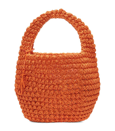 Jw Anderson Large Popcorn Basket Bag In Orange
