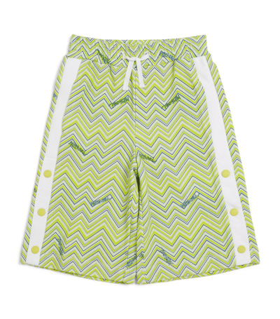 Missoni Kids' Zigzag Logo Shorts (4-14 Years) In Green