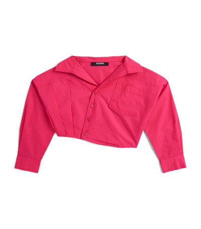 Jacquemus L'enfant Kids' La Chemise Mejean Cotton Shirt In Pink