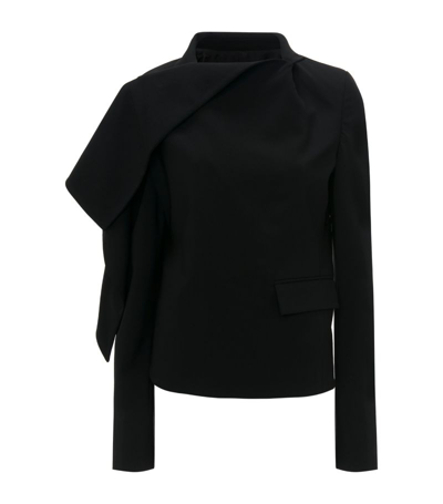 Jw Anderson Draped Tailored Jacket In Black