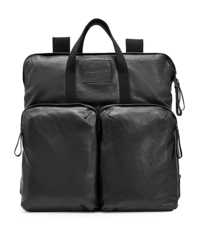 Allsaints Leather Force Backpack In Black