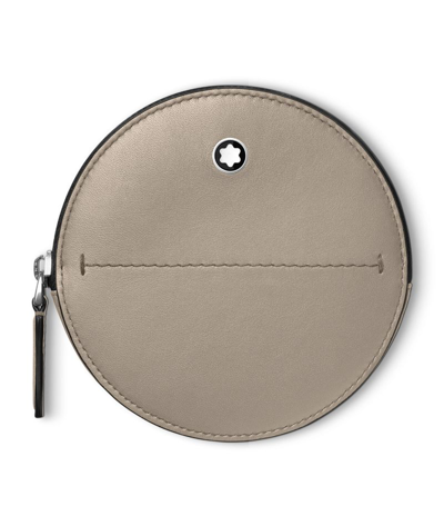 Montblanc Leather Meisterstück Selection Soft Round Case In Grey