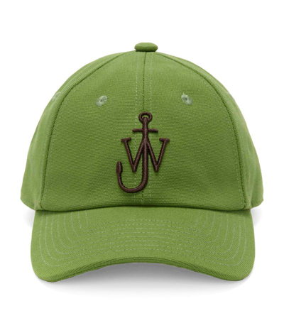 Jw Anderson Anchor Logo Baseball Cap In Green