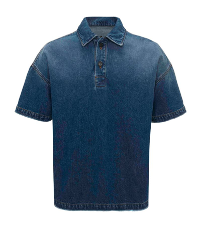 Jw Anderson Denim Polo Shirt In Light Blue