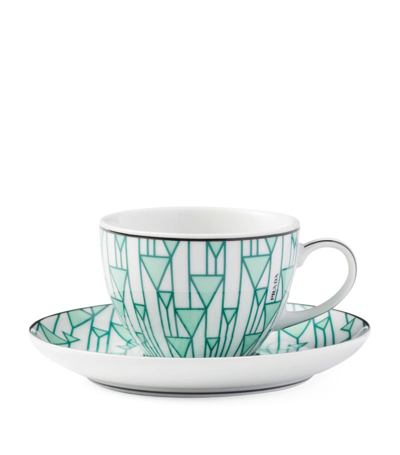 Prada Vienna Espresso Cup And Saucer (set Of 4) In Green