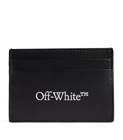 Off-white Leather Bookish Card Holder In Black
