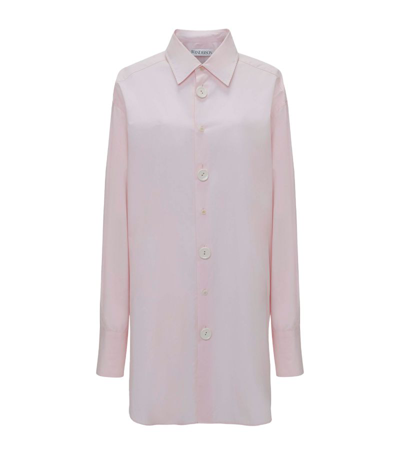 Jw Anderson Oversized Shirt With Ceramic Buttons In Pink