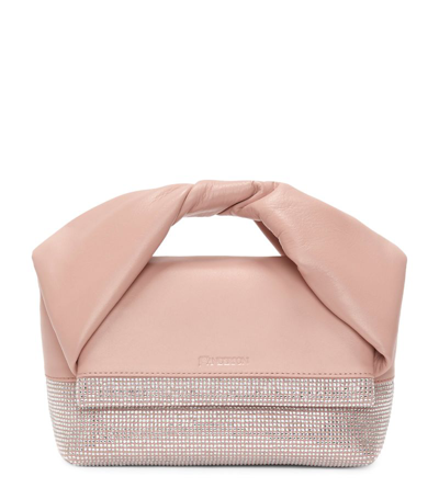 Jw Anderson Medium Leather Twister Top-handle Bag In Pink
