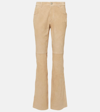 CHLOÉ MID-RISE SUEDE STRAIGHT PANTS