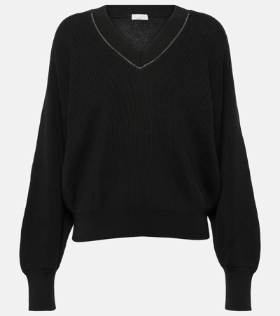 Brunello Cucinelli Cotton Sweater In Black
