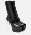 RICK OWENS MINIMAL GRILL STRETCH 130 LEATHER ANKLE BOOTS