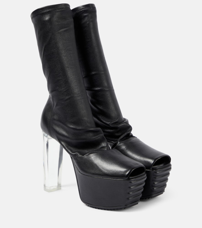Rick Owens Ankle Boots Minimal Grill Stretch 130 In Black