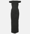 Totême Off-shoulder Rib-knit Midi Dress In Schwarz