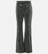 Rotate Birger Christensen High-waisted Sequin-embellished Jeans In Schwarz