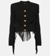 Balmain 5-button Fringed Cardigan In Schwarz