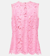 Dolce & Gabbana Sleeveless Lace Top In Pink