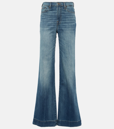 7 For All Mankind Modern Dojo High-rise Flared Jeans In Blue