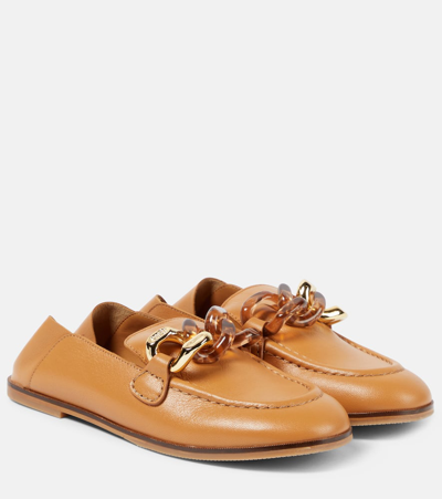 See By Chloé Leather Loafers In Brown
