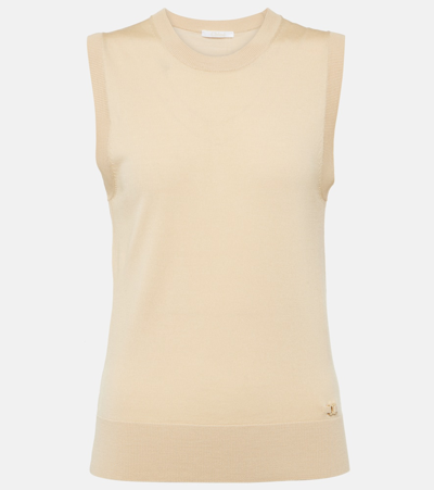 Chloé Wool Tank Top In Beige