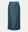 Gabriela Hearst Manuela Wool And Linen Maxi Skirt In Blue