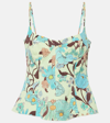 Stella Mccartney Green Printed Camisole In Multicoloured