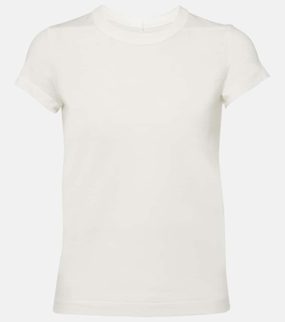 Rick Owens Cropped Cotton Jersey T-shirt In White