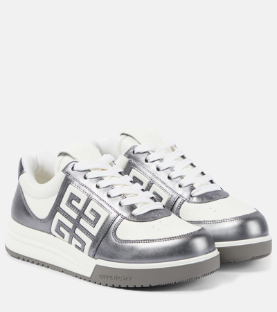 Givenchy G4 Leather Sneakers In White/silvery