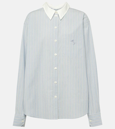 Acne Studios Striped Cotton Oxford Shirt In Blue