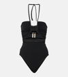 Rick Owens Prong Bather One-piece Swimsuit In Black