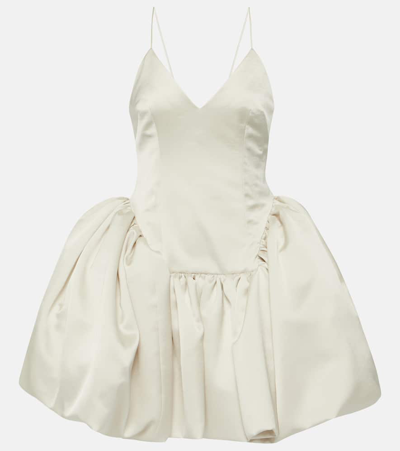 Danielle Frankel Bridal Estelle Satin Twill Minidress In White
