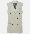 GABRIELA HEARST MAYTE DOUBLE-BREASTED CASHMERE AND LINEN VEST