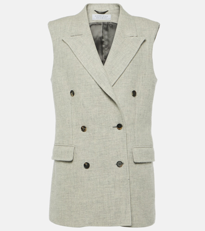 Gabriela Hearst Mayte Cashmere-blend Blazer Vest In Light Grey Melang