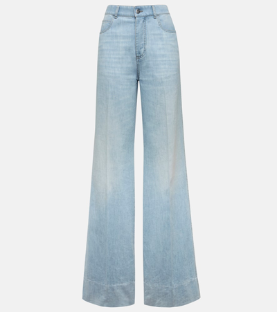 Bottega Veneta High-rise Wide-leg Jeans In Blue