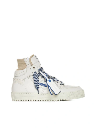 Off-white Sneakers In Cream Navy Bl