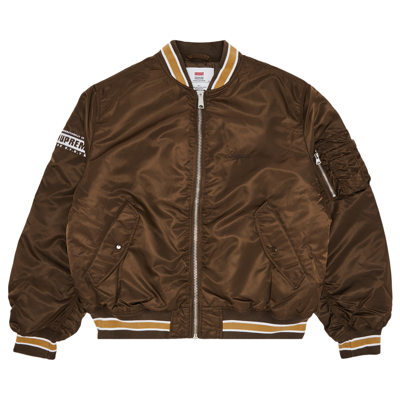 Pre-owned Supreme Second To None Ma-1 Jacket 'brown'