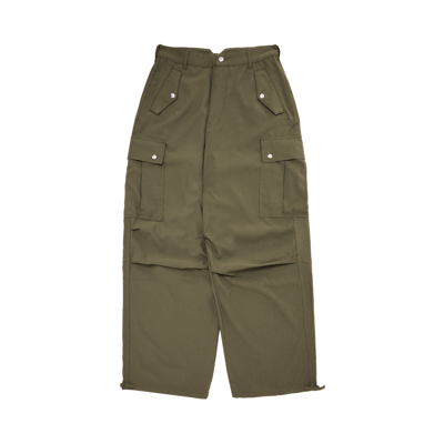 Pre-owned Rhude Seersucker Parachute Pant 'olive' In Green