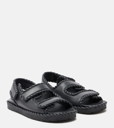 Bottega Veneta Jack Leather Sandals In Black