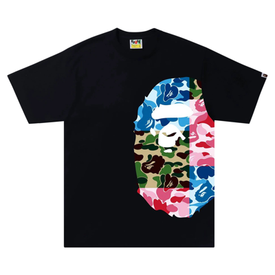 Pre-owned Bape Abc Camo Crazy Side Big Ape Head Tee 'black'