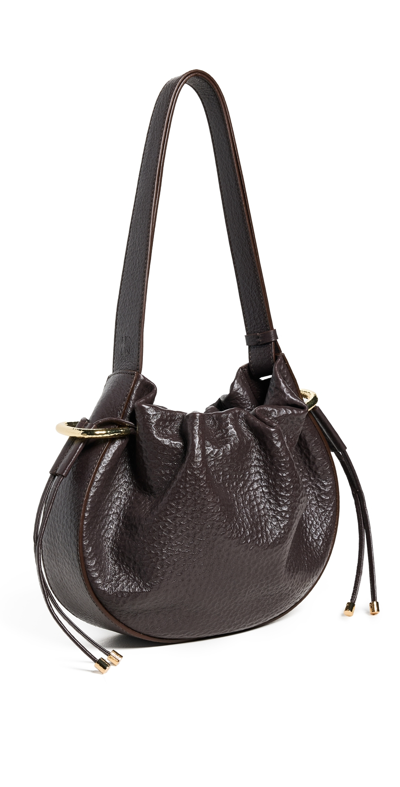 Ulla Johnson Tilda Ruched Drawstring Crossbody Bag In Chocolate