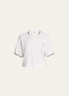 BRUNELLO CUCINELLI TENNIS POLO PRINTED T-SHIRT WITH TIPPING