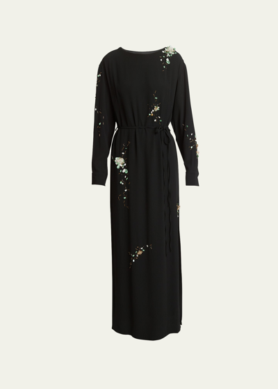 Dries Van Noten Duzco Embellished Maxi Dress In Black
