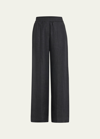 BRUNELLO CUCINELLI PULL-ON LINEN WIDE-LEG PANTS