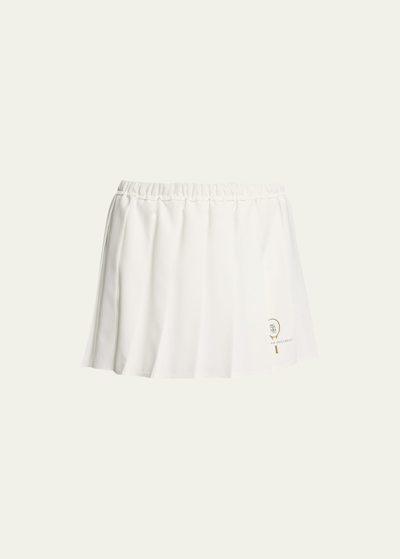 Brunello Cucinelli Pleated Tennis Skirt With Underlayer In C3720 White