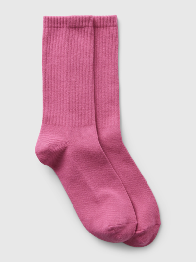 Gap Cotton Crew Socks In Pink Raspberry