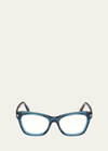 Tom Ford Blue Filtering Acetate Cat-eye Glasses In Bluo