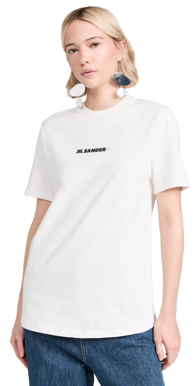 JIL SANDER SHORT SLEEVE T-SHIRT PORCELAIN