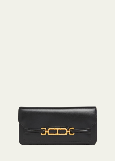 Tom Ford Palmellato Leather Shoulder Bag In 1n001 Black